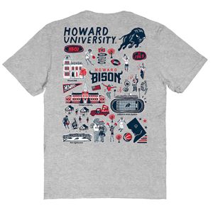 Howard University Classic HBCU Logo Camiseta de manga corta con cuello redondo para hombre Tejido transpirable Serigrafía Logo frontal Formal - Product Image 4