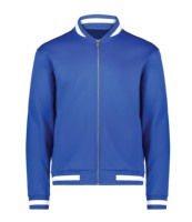 Blouson bomber bleu pour homme, couleur unie, fermeture éclair, style décontracté, col rabattu, coupe classique, matière polyester, vêtement d'automne