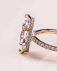 Anillo de compromiso de Plata de Ley 925 con corte Marquesa antiguo, estilo moderno de lujo con diamante cultivado en laboratorio, regalo de boda o fiesta - Product Image 2