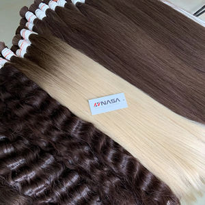Extensions de cheveux vierges vietnamiens Remy en gros Nasa Hair, tissage double machine, lisses et soyeux, couleurs foncées, 100 grammes, 16 pouces - Product Image 1
