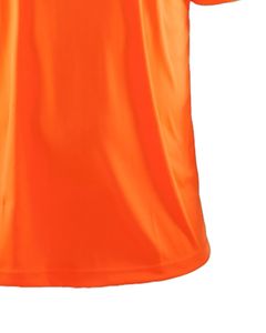 เสื้อยืดผู้ชายสีส้มเรียบ คอกลม แขนสั้น ผ้าโพลีเอสเตอร์ระบายอากาศ เสื้อกีฬา สกรีนโลโก้ตามสั่ง รับผลิตแบบ OEM ขายส่งจำนวนมาก หลายขนาด - Product Image 6