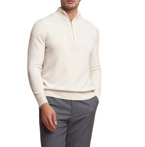 Pull à col montant en laine mélangée et cachemire, surdimensionné, à col polo, tricoté, pour homme, avec étiquette privée personnalisée, 2026 - Product Image 5