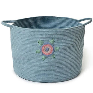 Export Quality Hot Selling Wholesale Woven Cotton <b>Rope</b> Folding Black Color Set of 4 Rectangle Living Room Storage <b>Baskets</b> Deco - Product Image 5