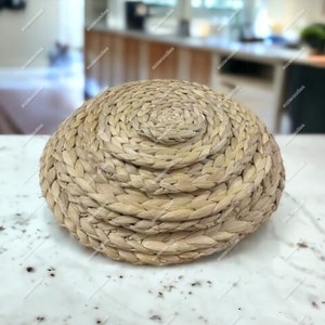 Napperon rond tressé en paille de rotin tressé pour la table à manger - Product Image 2