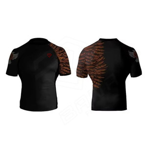 เสื้อกีฬาแขนยาวครึ่งแขนสำหรับผู้ชายพิมพ์ซับลิเมชันได้ตามต้องการใส่ในยิมสวมใส่สบาย - Product Image 2