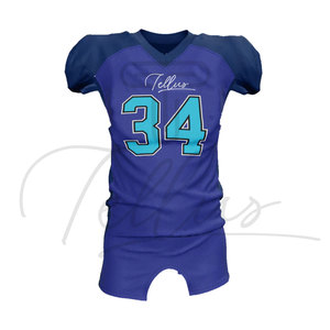 Uniforme de Fútbol Americano, Jersey Transpirable Estampado de Manga Corta, Personalizable, Unisex para Adultos - Product Image 6