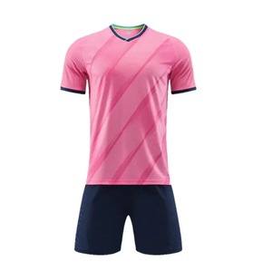 Camiseta de fútbol con cuello en V para hombre de fabricante profesional, diseño de rayas multicolores, ropa de fútbol de poliéster - Product Image 2
