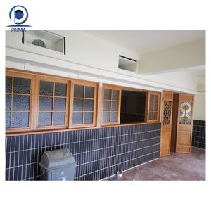 Prima 2023 nhà máy giá khung gỗ <span class=keywords><strong>Tempered</strong></span> <span class=keywords><strong>Glass</strong></span> pháp cong casement cửa sổ với lưới tản nhiệt - Product Image 4