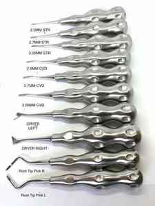Ensemble de 8 outils d'instruments chirurgicaux dentaires réutilisables en acier inoxydable élévateur de luxation avec racine incurvée et poignée hexagonale - Product Image 2