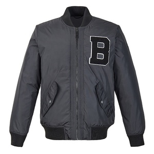 Chaqueta bomber vintage de otoño para hombre a prueba de viento con cremallera frontal patrón sólido procesamiento terminado - Product Image 1