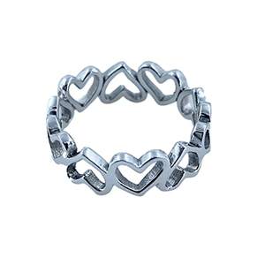 Navya Craft 925 Sterling Silver <b>Plain</b> <b>Ring</b> Band Handmade Heart Design for Christmas Birthday Valentine's Day Gift for Women - Product Image 1