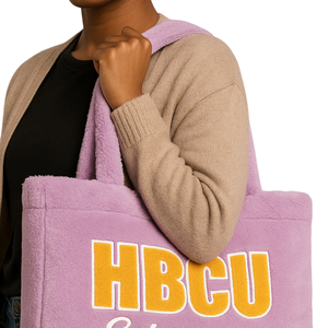 HBCU educata alla lavanda Tote Bag in pelliccia di peluche in ciniglia ricamato confraternita greca Divine nove regalo personalizzato con Logo borsa alla moda - Product Image 3