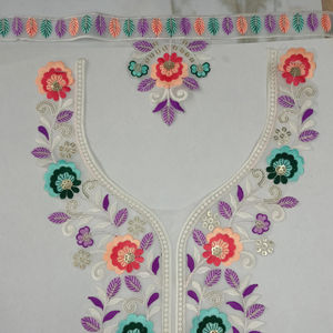 Elegante cuello bordado de tela de red con trabajo de lentejuelas para blusa Kurti Sari vestido escote moda boutique sastrería - Product Image 3