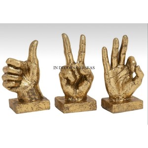 Set Of 3 Unique Fancy Hands Designer <b>Top</b> Quality Aluminum Casted High Grade Gold Plated Table <b>Top</b> Sculptures In Impressive Price - Product Image 4
