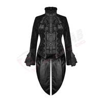 Costumes brodés sur mesure-Cosplay victoriens-femmes respirant gothique-Steampunk Tailcoat velours-redingotes manteaux pardessus