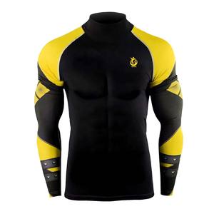 เสื้อกีฬาแขนยาวรัดรูป UPF 50 + สำหรับผู้ชายเสื้อเล่นยิมพิมพ์โลโก้ตามสั่ง - Product Image 4