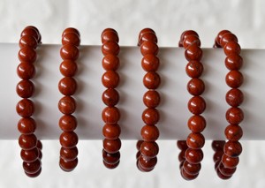 กำไลข้อมือหินแจสเปอร์สีแดงธรรมชาติขัดเงา ขนาด 8 มม. รูปทรงกลม สำหรับทำเครื่องประดับสมาธิ ขายส่ง - Product Image 6