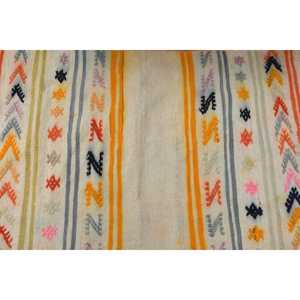 Alfombra Turca, Alfombra de Pasillo de 2.4x10.1 pies, Alfombra de Lana Kilim Naranja y Blanca - Product Image 5