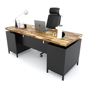 Escritorio Ejecutivo Contemporáneo 180x70cm Madera de Acacia Gabinete Integrado Muebles de Oficina de Lujo BGD68060 - Product Image 1