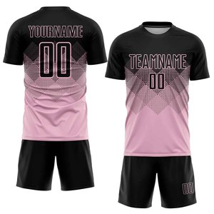 Custom Sublimated Soccer Jersey Black Pink Gradient Unisex Short Sleeve Moisture Wicking Athletic Fit Adult Team Apparel - Product Image 3