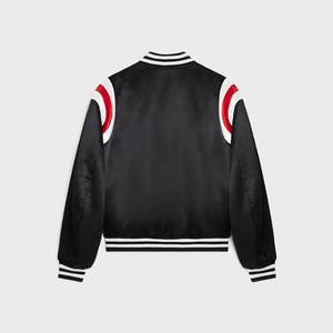 Wholesale High Quality <b>Men's</b> Satin Bomber <b>Jacket</b> Custom Logo Plus Size with Stand Collar and Coated Spring Nylon <b>Flight</b> for <b>Men</b> - Product Image 2