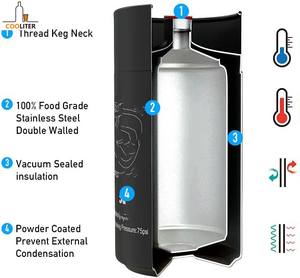مشروب مشروع البيرة التجارية برودة الفولاذ المقاوم للصدأ 4L مزدوجة الجدار فراغ برميل صغير - Product Image 3