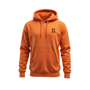 Custom Vintage Zipper-Up Oversized Fleece Men's Hoodie with Puff Printing Patchwork Design Breathable & Eco-Friendly <b>Fabric</b> - Product Image 5