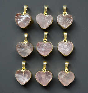 Bijoux d'imitation pendentif en pierre de Larimar en forme de coeur 15 mm de taille argent plaqué or lunette pendentif bijoux pour Valentin - Product Image 2