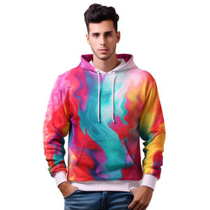 Sudadera con Capucha Tie Dye de Algodón 100% de Primera Calidad para Hombre, Personalizable, Sudadera con Capucha de Invierno, Estampado Sólido, a la Moda - Product Image 1