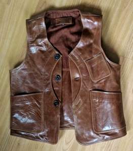 Gilet en cuir véritable vintage classique: une durabilité de base de mode classique élégance élégante intemporelle mode mat brillant - Product Image 3