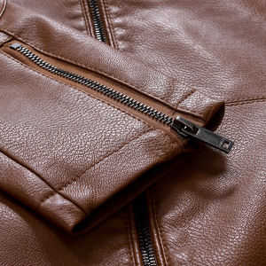 Veste en cuir d'hiver de haute qualité pour hommes, design personnalisé, nouveauté, meilleure mode à col montant - Product Image 4