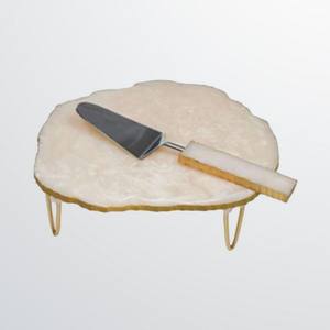 เรซิ่นพร้อมขาตั้งโลหะและที่วางเค้กและที่วางเค้กเครื่องมือวางขนมหวานแบบกลม - Product Image 1