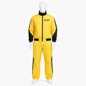 Ensemble de survêtement jaune pour homme Elson Sports, manches longues, col rabattu, respirant, en polyester, deux pièces, pour l'automne - Product Image 1
