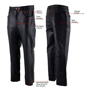 Genuine <b>Leather</b> Quilted Biker <b>Trouser</b> Pants Real Sheep Lamb Skin <b>Leather</b> Stylish Look <b>for</b> <b>Men</b> Wholesale Rate with Cheap Price - Product Image 2
