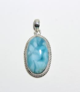 Pendentif en argent sterling 925 naturel Larimar lisse pendentif bijoux grossiste fournisseur Inde - Product Image 4