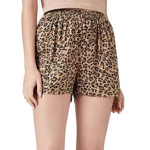 Shorts Femme Imprimé Léopard Respirant 2026 – Tissu Toile Confortable de Haute Qualité, Taille Haute avec Cordon de Serrage - Product Image 1