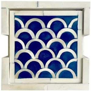 Sous-verre de table de style bohème en incrustation d'os avec un design artisanal écologique pour le café et le thé, finition polie lisse - Product Image 5