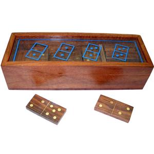Vente en gros de boîte de dominos en bois personnalisée Article cadeau artisanal indien de haute qualité Nouveau design 2025 Domino de voyage Décoratif pour la maison - Product Image 1