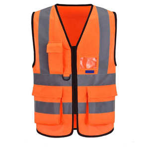 เสื้อกั๊กนิรภัยแบบตาข่ายสะท้อนแสงสำหรับใส่ได้ทั้งชายและหญิงชุดทำงานป้องกันไฟฟ้าสถิตย์โลโก้ตามสั่งสำหรับควบคุมการจราจร - Product Image 4