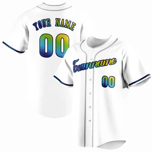 Venta caliente gradiente de color sublimado camisetas de béisbol bordado personalizado uniforme deportivo personalizado camiseta de béisbol para hombres Niño - Product Image 1