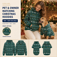 Tenues assorties parent-enfant et animal de compagnie sur le thème de Noël pour l'automne-hiver – Ensembles confortables et créatifs en velours à capuche pour chiens et chats