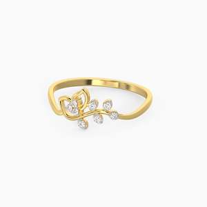 Anillo de oro de lujo con pétalos de diamante de circón cortado, joyería fina elegante, accesorio de moda para mujer, chapado en rodio, perfecto para fiesta - Product Image 5