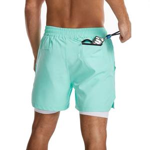 Comfortable Athletic Shorts For Men Double <b>Layer</b> Running Shorts Fitness Quick Dry Sports Double <b>Layer</b> Shorts With Inner Pockets - Product Image 5