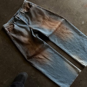 ผู้ผลิตเสื้อผ้า <span class=keywords><strong>ก</strong></span>างเกงยีนส์เดนิมทรงตรงขากว้างแบบวินเทจ ผ่าน<span class=keywords><strong>ก</strong></span>ระบวนการฟอ<span class=keywords><strong>ก</strong></span>สีและขัดเงา สำหรับผู้ชาย คุณภาพดี ผลิตตามสั่ง - Product Image 4