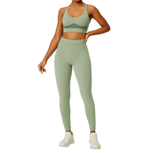 Seamless Yoga Clothes for Women Workout <b>Leggings</b> <b>and</b> <b>Bra</b> <b>Set</b> Breathable Gym Wear Quick Dry Training Outfit - Product Image 1