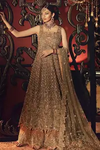 Пакистанские Свадебные платья на заказ, вышитые длинные иллюзионные рукава, свадебное платье, цена Lehenga в Индии, 2023 г.