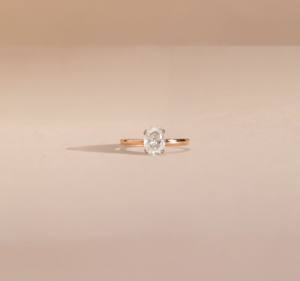 Anillo de Bodas de compromiso de oro sólido de 14 quilates personalizable Diseño DE EQUIPO PROFESIONAL 1ct D Color VS Oval Cut IGI Lab para fiestas - Product Image 1