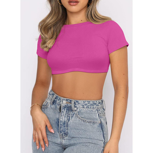 Tops cortos de lona de gran tamaño para mujer, informales, ecológicos, listos para la calle, moda urbana, directo de Pakistán, fabricante OEM - Product Image 5