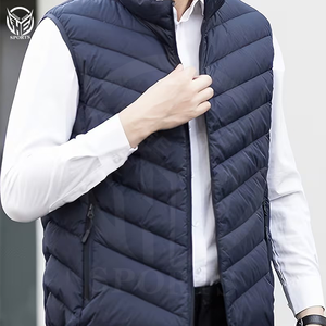 Gilet matelassé coupe-vent à capuche pour homme, rembourré de coton, avec fermeture éclair, 100 % polyester, écologique, séchage rapide, vêtement d'extérieur - Product Image 3