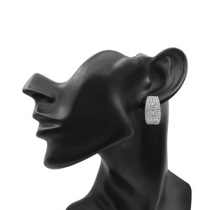 Pendientes de aro con diamantes blancos naturales de corte redondo de 1,53 quilates, plata de ley 925, para mujer, boda, compromiso - Product Image 4